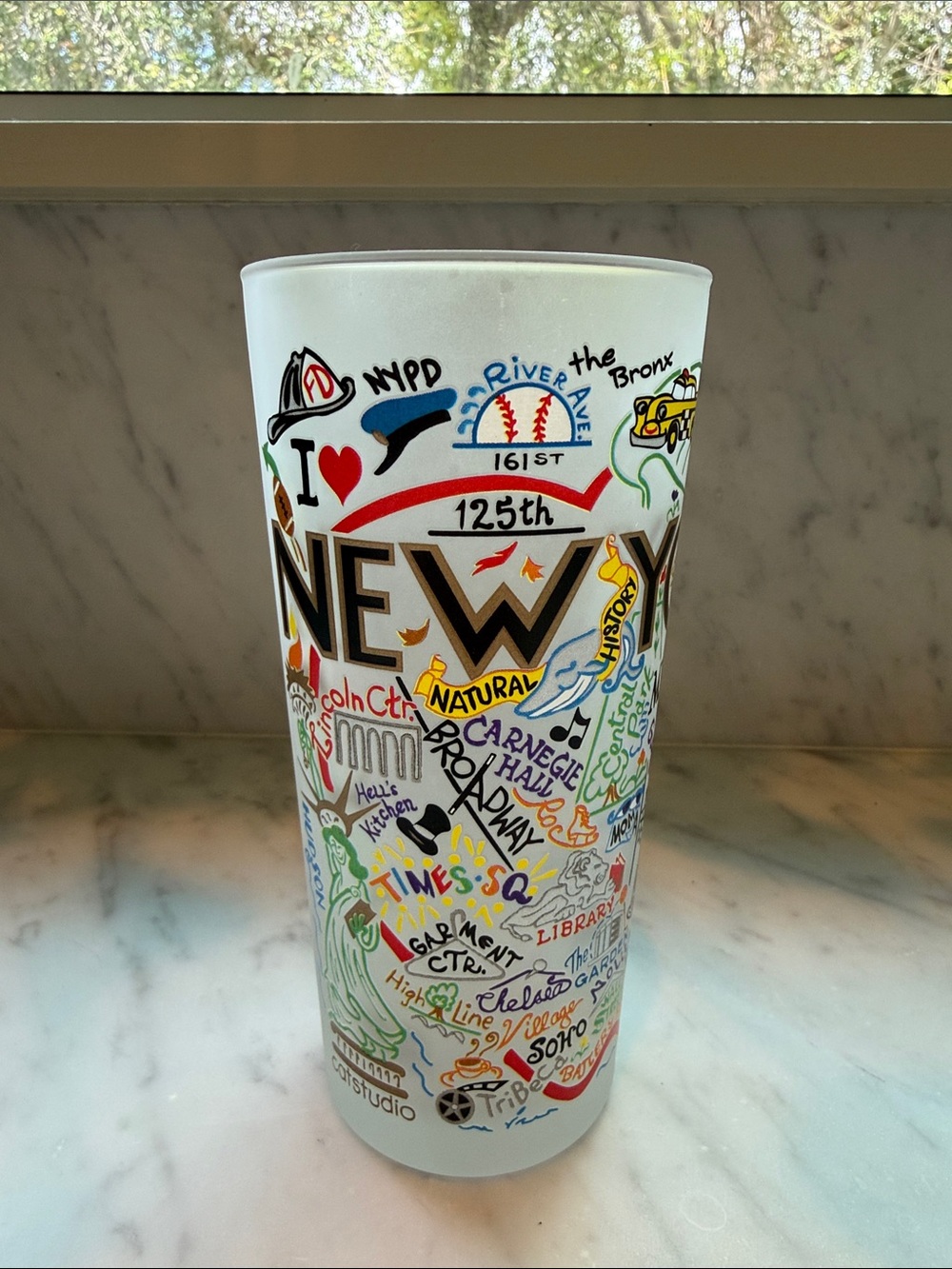 CatStudio Frosted New York Illustrated Souvenir Tumbler — Multicolor